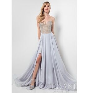 Terani Couture Strapless Dress. Style# 1711P2341